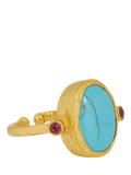 Ottoman Hands adjustable turquoise ring (British brand)