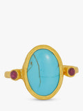 Ottoman Hands adjustable turquoise ring (British brand)