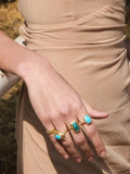 Ottoman Hands adjustable turquoise ring (British brand)