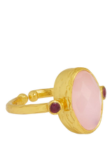 John Lewis Ottoman Hands Lucia Adjustable Rose Quartz Cocktail Ring, Gold- Buy online at McGrocer