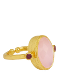 Ottoman Hands adjustable rose quartz ring, imported from the UK
