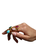 Ottoman Hands adjustable rose quartz ring, imported from the UK