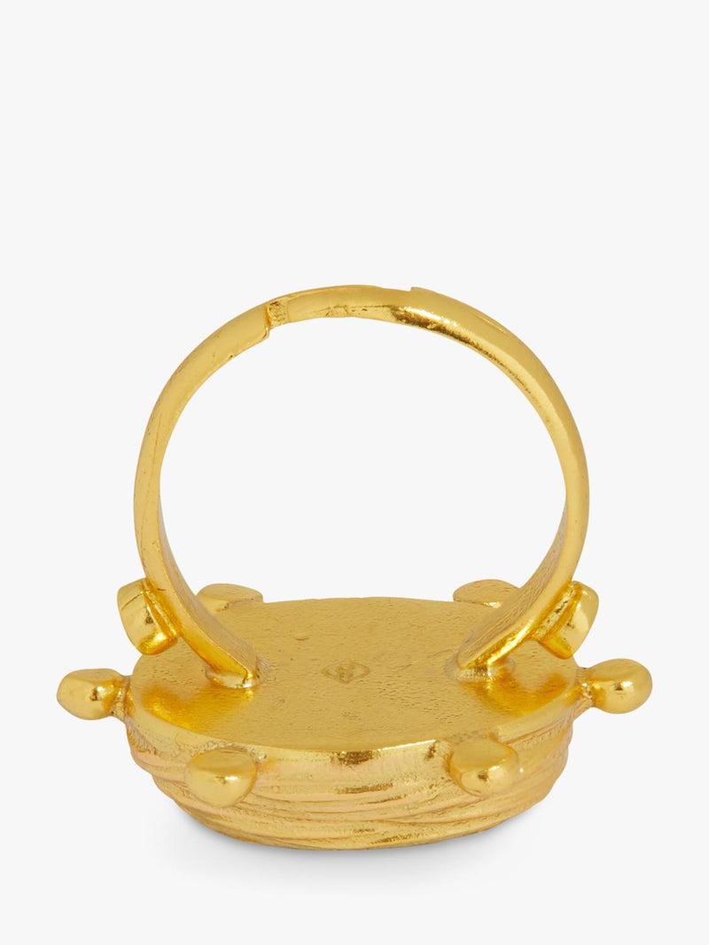 Ottoman Hands Zand Ruby adjustable ring gold - British product