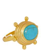 John Lewis Ottoman Hands Zand Adjustable Turquoise Ring Gold- Buy online at McGrocer