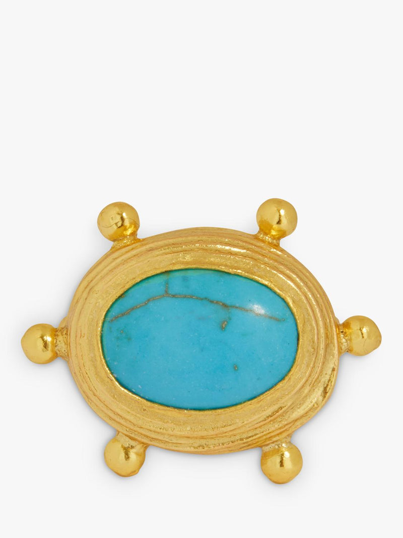 Ottoman Hands adjustable turquoise ring gold plated, UK version