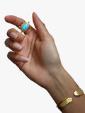 Ottoman Hands adjustable turquoise ring gold plated, UK version