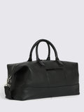 Moss grained leather holdall in black, British brand