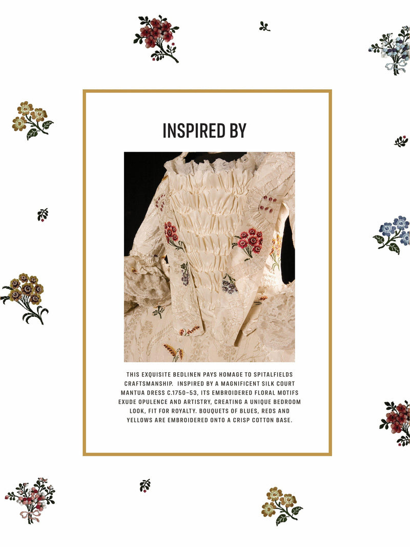 Historic Royal Palaces duvet cover with floral embroidery, imported from the UK