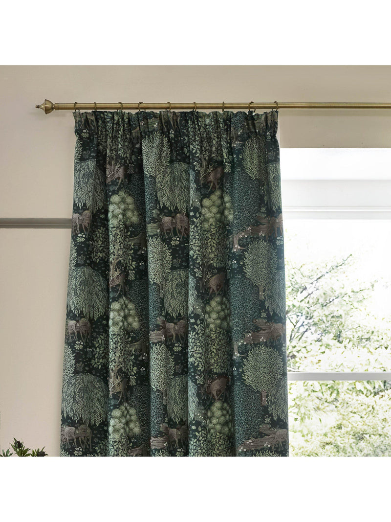 Morris & Co. Brook curtains forest green jacquard - British product