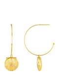 Orelia pavé shell hoop earrings pale gold 18ct, imported from the UK