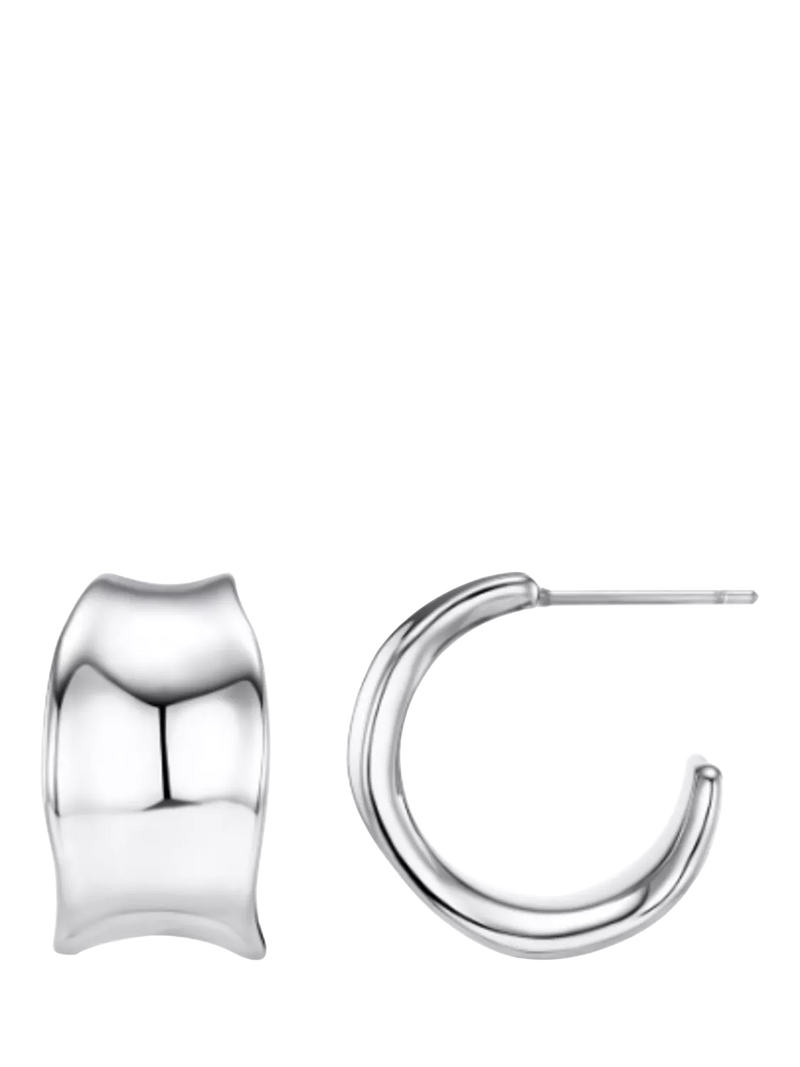 Orelia waterproof chunky hoop earrings silver, UK version