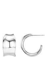John Lewis Orelia Waterproof LUXE Chunky Molten Hoop Earrings, Silver- Buy online at McGrocer