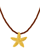 John Lewis Orelia Statement Starfish Twisted Cord Necklace Gold/Brown- Buy online at McGrocer