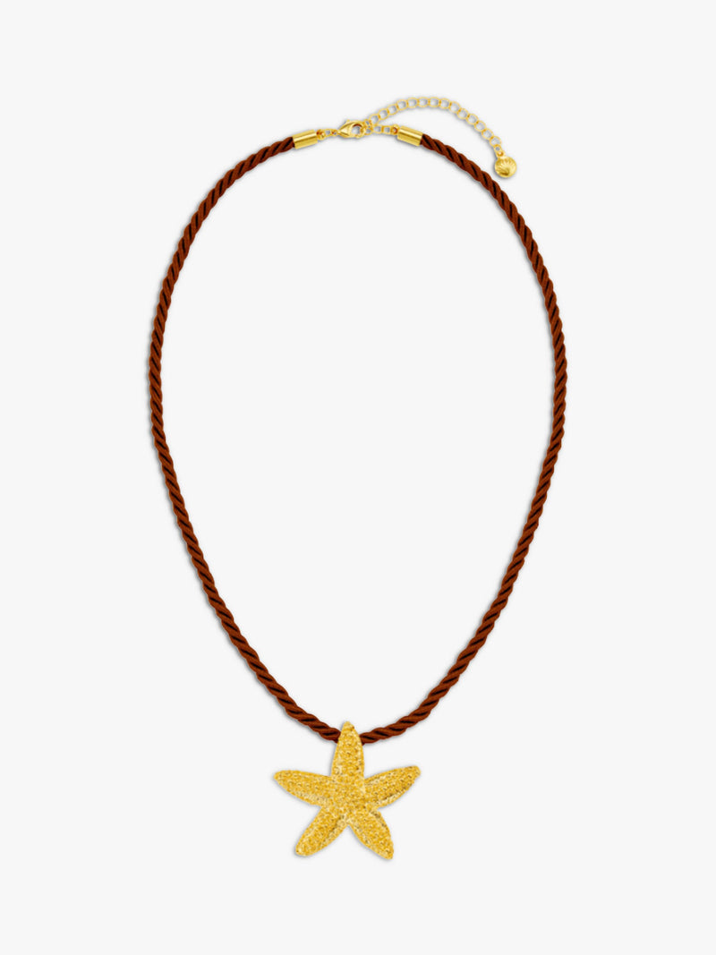 Orelia starfish twisted cord necklace gold plated (British brand)