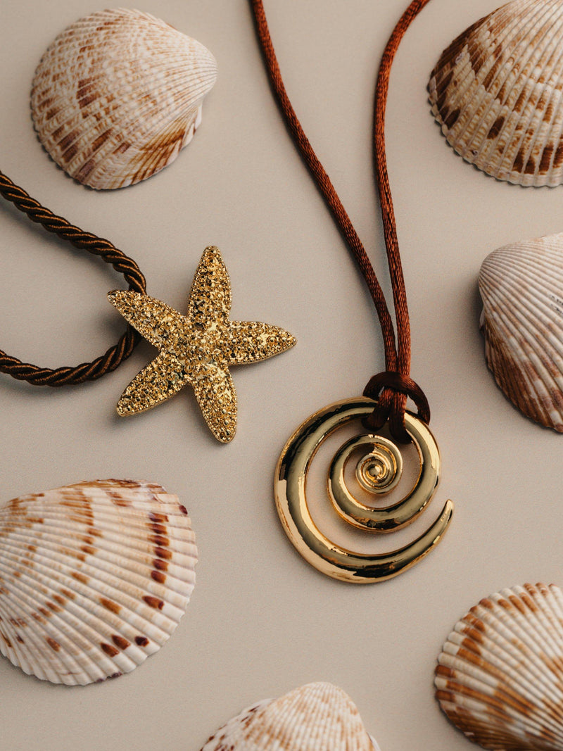 Orelia starfish twisted cord necklace gold plated (British brand)