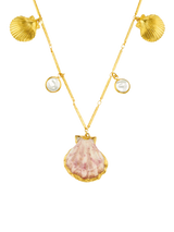 John Lewis Orelia Statement Shell and Pearl Charm Necklace, Pale Gold- Buy online at McGrocer