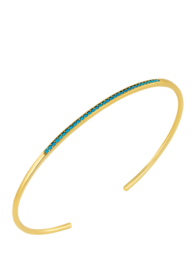 Orelia gold-plated turquoise pavé bangle (British brand)