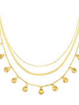 John Lewis Orelia Shell Fringe 3-Row Necklace, Pale Gold- Buy online at McGrocer