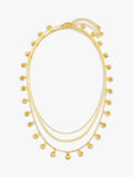 Orelia shell fringe 3-row necklace pale gold, UK version