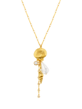 Orelia statement pearl shell cascading necklace gold plated brass - British product