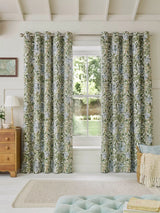 John Lewis William Morris At Home Honeysuckle Pair Blackout Lined Eyelet Curtains, Powder Blue, 229cm x 183cm- Buy online at McGrocer