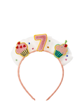 Stych Kids' Age Birthday Cake and Tulle Celebration Hairband, Multi, Age 7, One Size