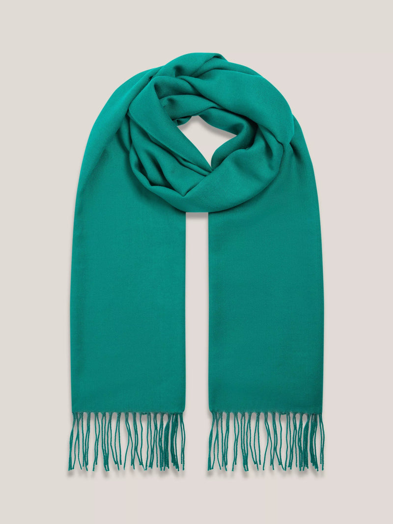 Hobbs Matilda fringed scarf in meadow green, imported from the UK