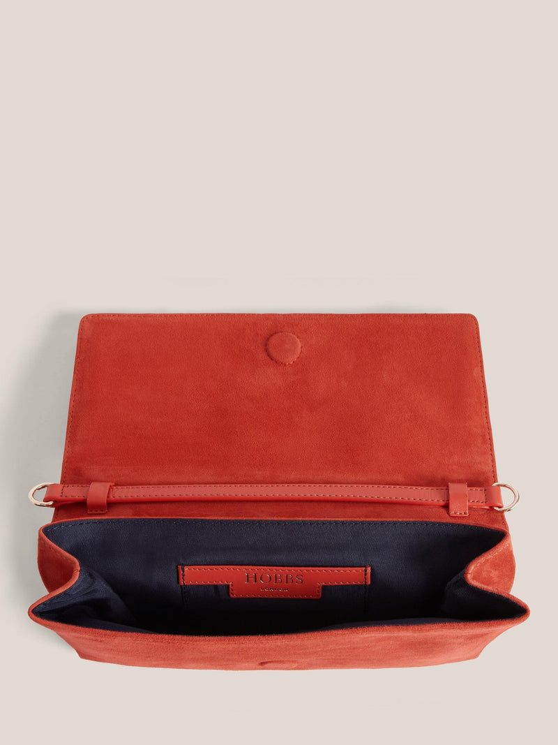 Hobbs Ashley suede clutch bag evening accessory (British brand)