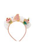 Stych Kids' Age Birthday Cake and Tulle Celebration Hairband, Multi, Age 4, One Size