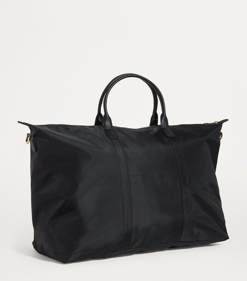 Harrods nylon overnight tote bag with leather trim and gold hardware, UK version