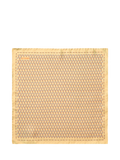 Eton silk twill leaf motif pocket square yellow, imported from the UK