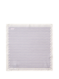 Eton silk twill pocket square leaf motif white, UK version