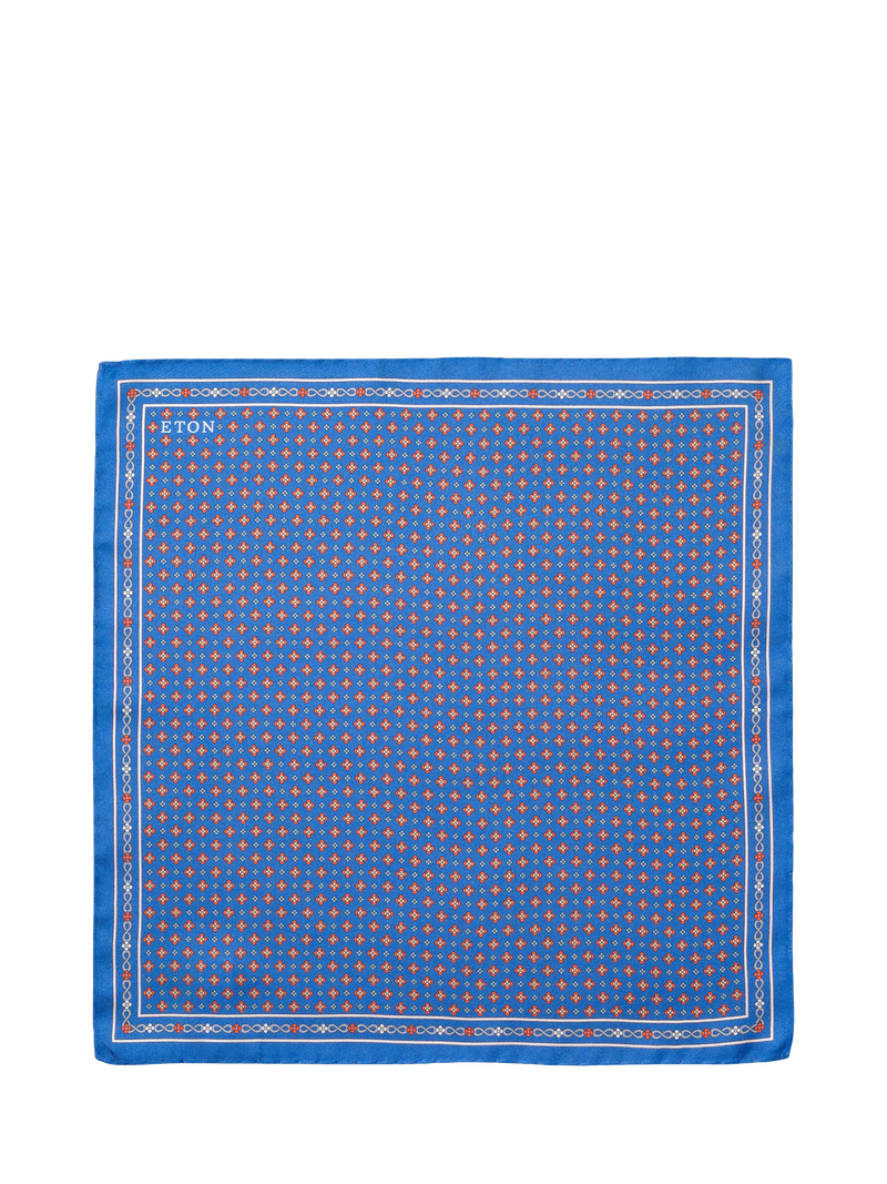 Eton floral print silk twill pocket square, imported from the UK