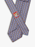 Eton blue silk twill tie with pineapple motif - British product