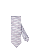 John Lewis Eton Silk Twill Leaf Motif Tie Blue- Buy online at McGrocer