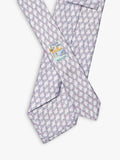 Eton blue leaf motif silk tie 80cm - British product