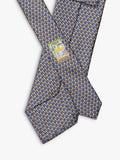 Eton yellow silk twill geometric print tie, UK version