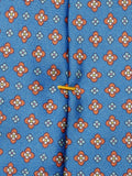 Eton silk twill tie blue floral motif (British brand)