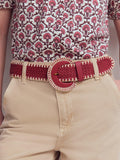 Boden woven stitch belt in Winter Blush - British product