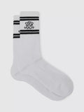 Reiss Maurice Logo Embroidered Ribbed Crew Socks