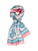 John Lewis chesca Paisley Colour Block Scarf Pink/Multi 180x95cm- Buy online at McGrocer