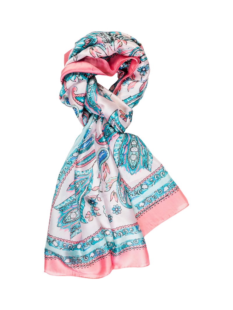 Chesca paisley colour block scarf 180x95cm - British product