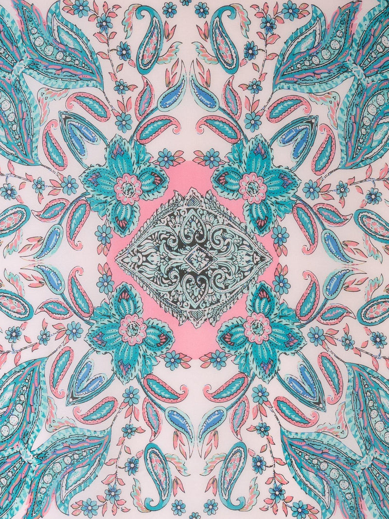Chesca paisley colour block scarf 180x95cm - British product
