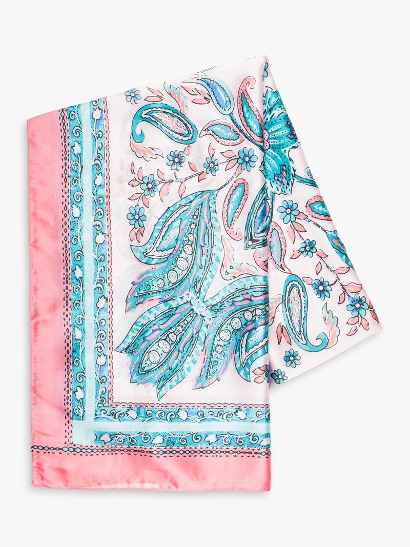 Chesca paisley colour block scarf 180x95cm - British product