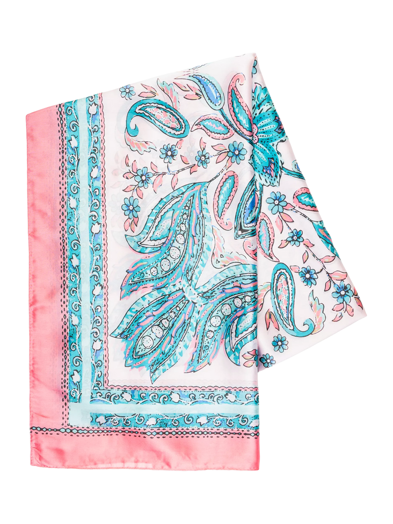 Chesca paisley colour block scarf 180x95cm - British product