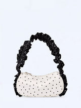 John Lewis OMNES Azorez Polka Dot Shoulder Bag, Black/White- Buy online at McGrocer