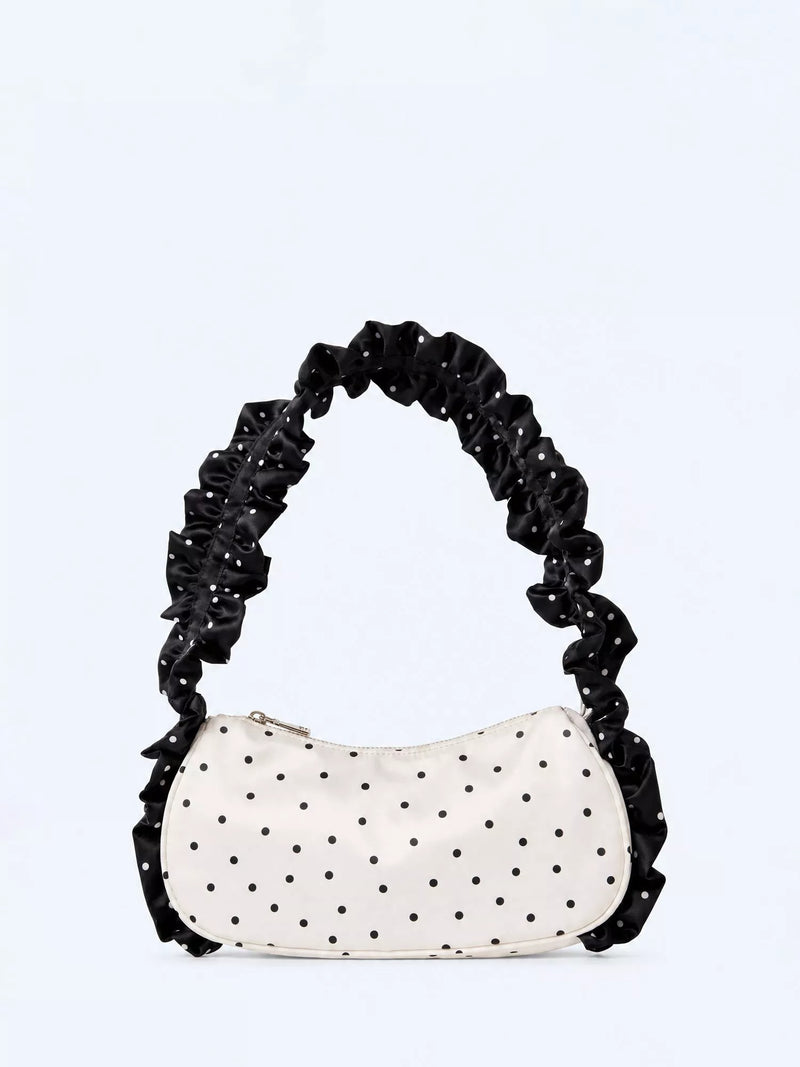 OMNES Azorez polka dot shoulder bag black/white, imported from the UK