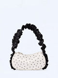 OMNES Azorez polka dot shoulder bag black/white, imported from the UK