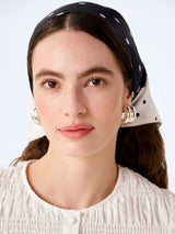 John Lewis OMNES Tahiti Polka Dot Headscarf Black/White- Buy online at McGrocer