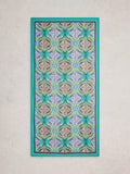 White Stuff blue multi organic cotton scarf (British brand)